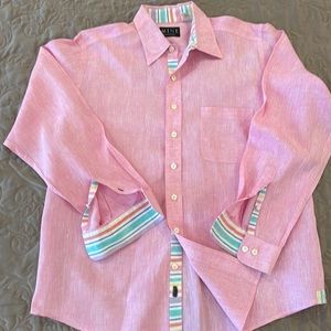 MINE Mens button down shirt- size L - pink